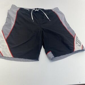 Nike Mens Trunks Swim Shorts Black Gray Drawstring Lined  Size L Pockets Vintage